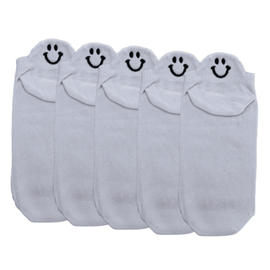 Meias Sorrisos Bordadas - 5 pares [FRETE GRÁTIS]
