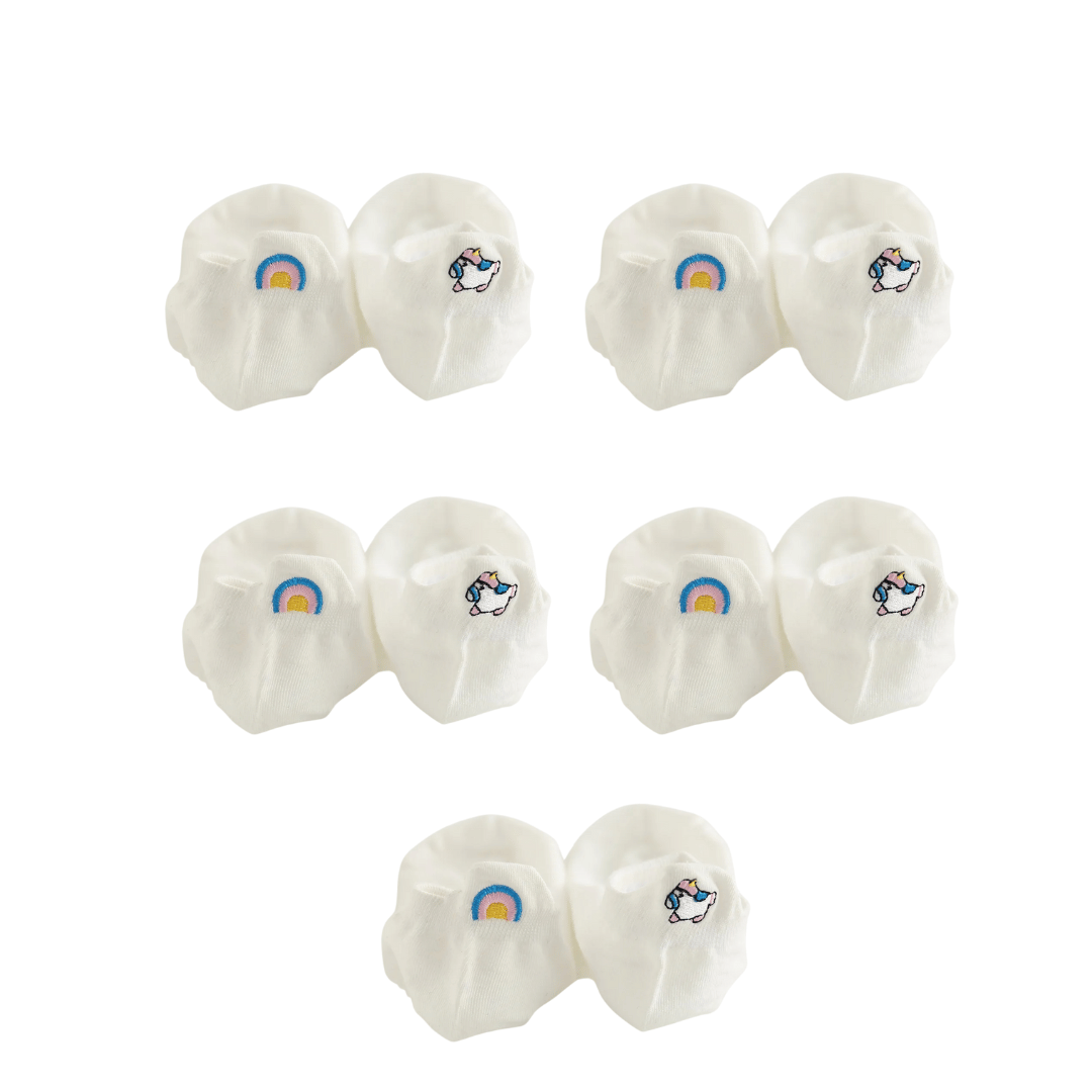 Meias Animais Fofos Bordadas - 5 pares [FRETE GRÁTIS]