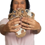 Meias Vaquinha Marrom Bordadas - 5 pares [FRETE GRÁTIS]