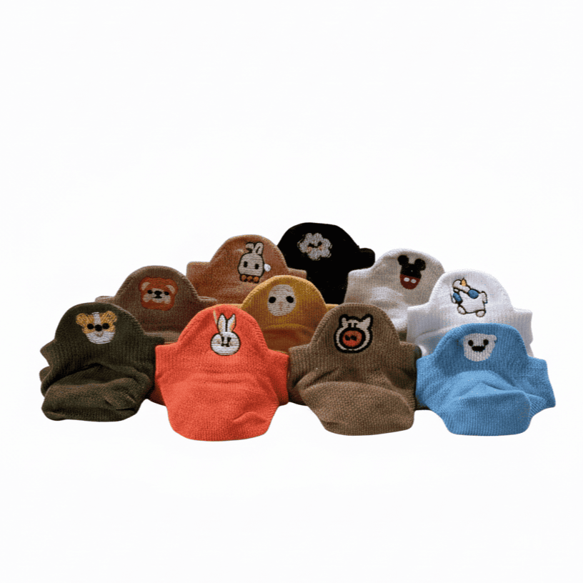 Meias Animais Fofos Bordadas - 10 pares [FRETE GRÁTIS]