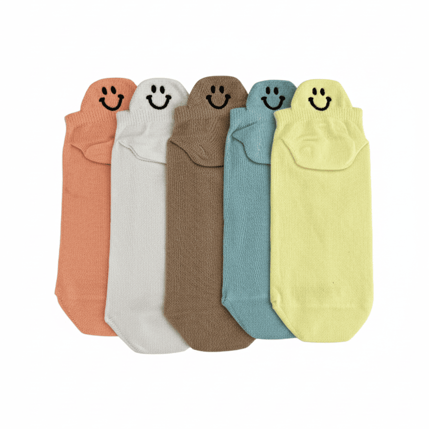 Meias Sorrisos Bordadas - 5 pares [FRETE GRÁTIS]
