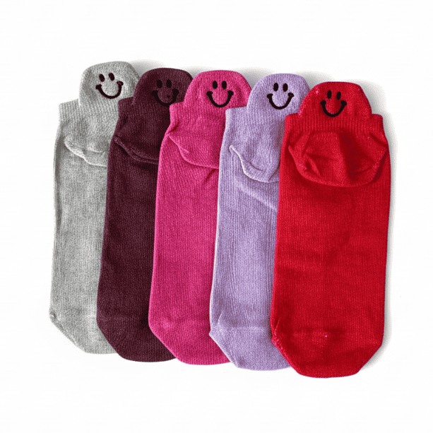 Meias Sorrisos Bordadas - 5 pares [FRETE GRÁTIS]