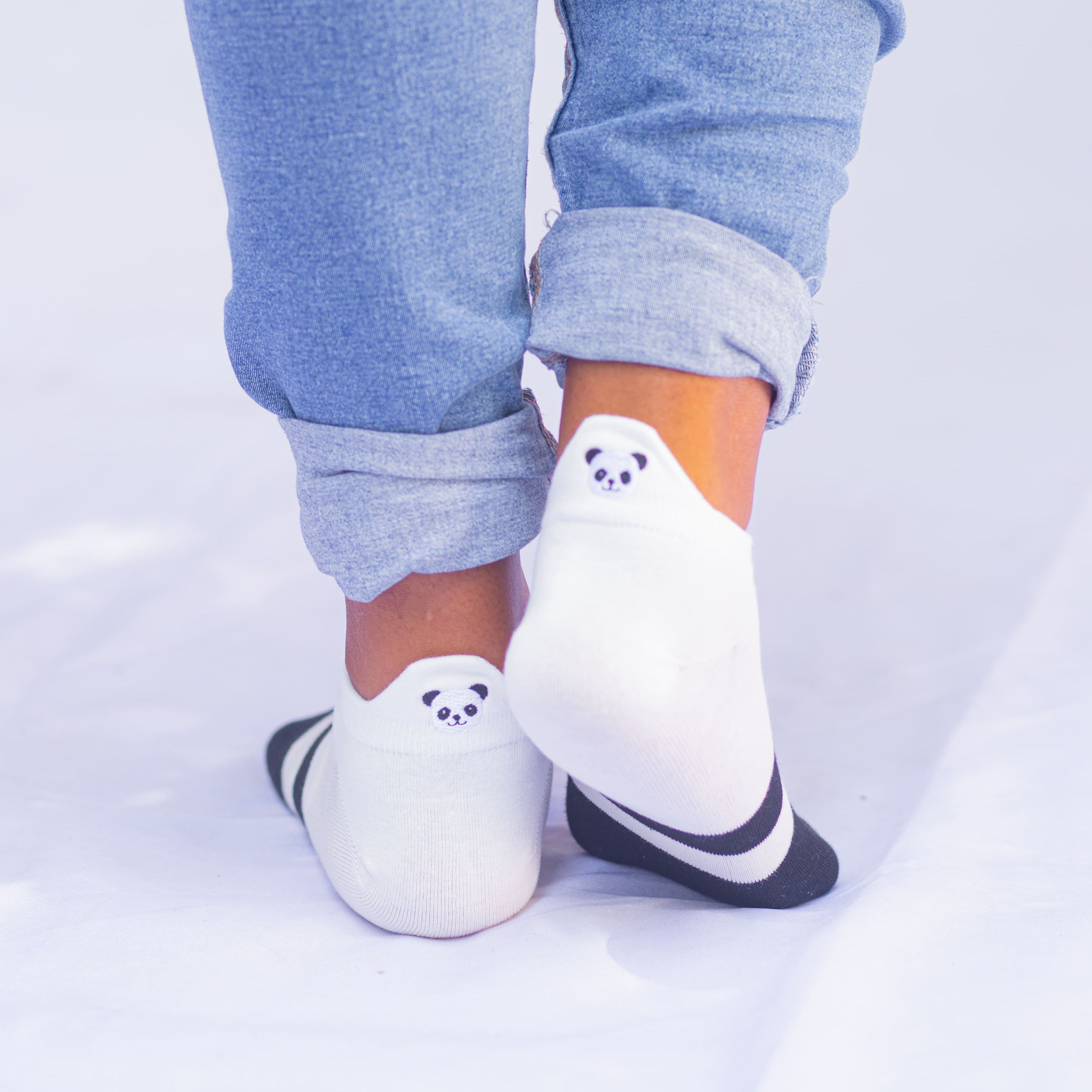 Meias Panda Bordadas- 5 pares [FRETE GRÁTIS]