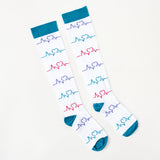 Meia de Compressão Coração Branco