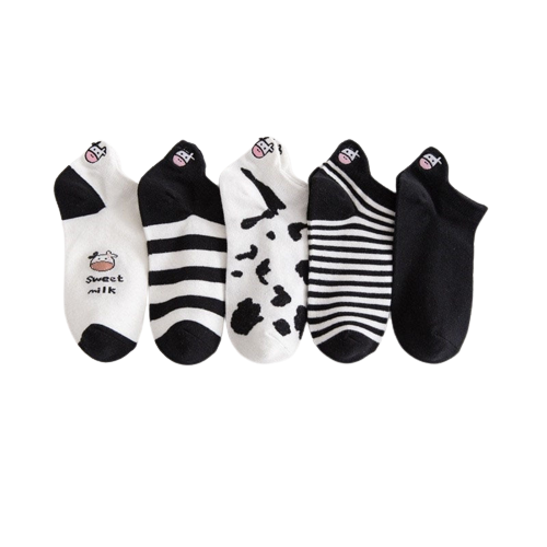 Meias Vaquinha Bordadas- 5 pares [FRETE GRÁTIS]